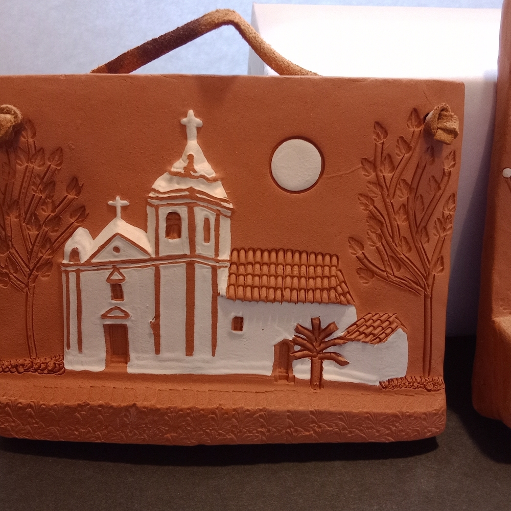 Luis Soares set of 3 wall plaques. Made in 1989. Portugal. Signed on the back. - Picture 6 of 11